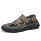 Men's Sandals Summer 2024 New Hollowed-Out Breathable Men's Hole Shoes Non-Slip Handmade Large-Size Outdoor
