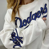 Sweatshirts Long Sleeve Cotton Round Neck White Letter Printing Loose Top Autumn Fashion Basic Oversized Harajuku