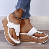 Women Summer Flip Flops Shoes Female Wedge Platform Sandal 2022 Ladies 7.5cm Thick Bottom Casual Slippers Shoe Black