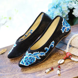Breakj Shoes Single Shoes Spring And Autumn Fashion Embroidered Cloth Shoes Muller Women's Single Shoes Leisure A Foot