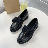 New Women Loafers Bowtie Slip on Shoes Female Boat Shoes Black Oxford Shoes Casual Shoes Patent Leather zapatos mujer