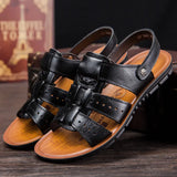 Breakj New Men's Plus Size Casual Sandals 45 Cowhide Beach Shoes 46 Cool Slippers 47 Men's