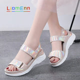 Brand Summer Women's Sandals 2021 New Designer Ladies Genuine Leather White Silver Pink Platform Sandal flip flop