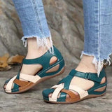 Women's Sandals Wedge Buckle Strap Sandals Female Retro Casual Sewing Women Shoes Flats Platform Retro Sandalias Plus