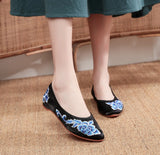 Breakj Shoes Single Shoes Spring And Autumn Fashion Embroidered Cloth Shoes Muller Women's Single Shoes Leisure A Foot