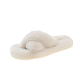 Breakj Slippers Women Wear Net Red Code 2025 New Autumn And Winter Warm Wear Cross Fur