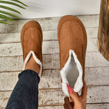 New Fashion Plus Velvet Warm Northeast Cotton Boots Women Casual Solid Color Velvet Retro Large Size Snow