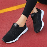 Casual Shoes Fashion Breathable Walking Mesh Lace Up Flat Shoes Sneakers Women 2020 Tenis Feminino Pink Black