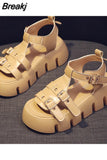 Sandals Comfort Shoes for Women Muffins shoe Clogs With Heel Suit Female Beige New Sports Flat Thick Girls Black Fashion