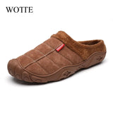 Slippers House Men's Winter Shoes Soft Man Home Slippers Cotton Shoes Fleece Warm Anti-skid Man Slippers High