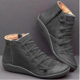 2019 Booties Woman Lace Ankle Boots Suede Stitching Boots Short Arch Support Comfortable Soft Bottom Female Boot Big Size