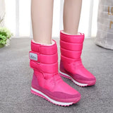 Boots Women Shoes 2023 Mid-calf Women Winter Platform Boots Round Toe Solid Warm Plush Shoes Woman Zapatos De Mujer