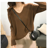 spring autumn new lazy knit oversize sweater women's pullover Korean loose bottoming shirt big