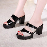Breakj Mouth Cool Slippers Women Wear 2025 Summer New Fashion Slippers Coarse And Waterproof Table High