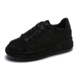 quality New Fashion Women Shoes Luxury Sports Shoes Women Designers Leather Shoes Silver Rhinestone Crystal Sneakers