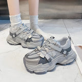 Breakj Dad Shoes Women 2025 Spring New Retro Heightening Mesh With Casual Feet Small Shoes