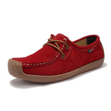 Breakj Soles Mother Shoes Spring And Autumn Beans Shoes Leather Soft-Soled Pregnant Women's Shoes Flat Soles Single Shoes Pedal Large Women's