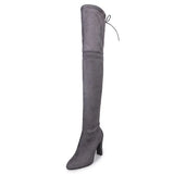 And Winter New Size Over-The-Knee Boots High-Heel Round Head Frosted Long Boots Side Zipper Women's Shoes Spot Size 43