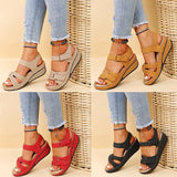 2024 Summer Casual Fish Mouth Sandals, Roman Style Sandals, Women Wear Velcro Casual Shoes, Beach