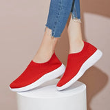 Size 43 Breathable Mesh Platform Sneakers Women Slip on Soft Ladies Casual Running Shoes Woman Knit Sock Shoes