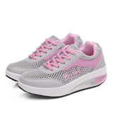 Platform Shoes Walking Shoes Casual Sport Fashion Height Increasing Woman Breathable Air Mesh Swing Wedges