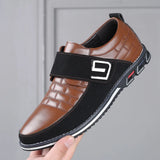 Breakj Fashion Casual Single Shoes Velcro Set Foot Embroidered Men's Leather Shoes Fashion Plus-Size Men's Shoes Wenzhou