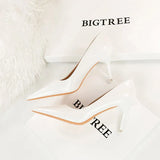 Breakj Fashion Simple Thin With Ultra High With Bright Paint Skin Shallow Mouth Tip