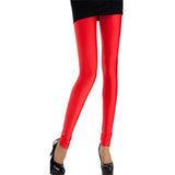 Women Shiny Pant Leggings Hot Selling Leggings Solid Color Fluorescent Spandex Elasticity Casual Trousers Shinny