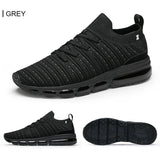 Shoes Men Sneakers Lightweight Soft Knited Fabric Slip-on Air Cushion Damping Jogging Training Shoes Couple Casual