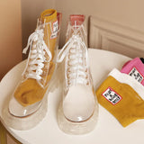 Platform Boots 2021 New Fashion Women Waterproof Ankle Boots Feminine Clear Heel Short Boots Sexy Female Rain