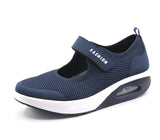 Breakj Large-Size Single-Shoe Women's 2023 New Air Cushion Low-Help Magic Sticker Light Mouth Single-Shoe Color Mesh Women's