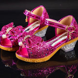 Sandals Summer 2020 New Children's Princess Shoes Little Girls High-heeled Bow-knot Crystal Sandals Party Dress
