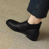 Breakj Retro Color Rear Zipper Martin And Ankle Boots Are Soft To Wear Flat Chelsea Short
