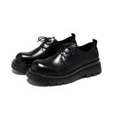 Breakj Shoes Men Low Bang Martin Boots Thick Platform Work Shoes British Couples Casual Cool Black Little Leather Shoes