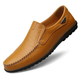 Leather Men Casual Shoes Luxury Brand 2019 Mens Loafers Moccasins Breathable Slip on Black Driving Shoes Plus Size