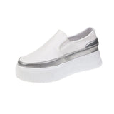 Women Slip on Loafers Ladies Sewing Platform Vulcanized Shoes Woman PU Leather Fashion Casual Footwear Female Comfort