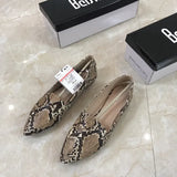 Women's Flat Shoes Autumn New Fashion Serpentine Flat-soled Single Shoes Large Size Women's Shoes