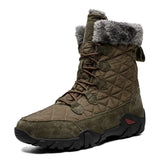 o'clock Stylish Men Snow Boots Outdoor Casual Slip Resistant Male Sneaker Winter Warm Mid-Calf Flats Shoes Large Size
