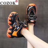 Spring New Breathable Mesh Women Casual Shoes Fashion Comfortable Lace Platform Sneakers Women Vulcanized Shoes