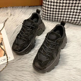 Women Sneakers Fashion Mesh Chunky Sneakers Casual Shoes Autumn Reflective Comfortable Thick Sole White Dad Flats Platform
