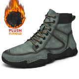 Men's Casual Boots Plush Warm Mens Ankle Boots High Quality Outdoor Men Boots Comfortable Motorcycle Boots Zapatos