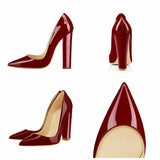Large Size Classic Pointed High Heels Sexy Leopard Print Lacquered Leather Banquet Party