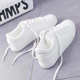 Fashion Shoes Women's Vulcanize Shoes Spring New Casual Classic Solid Color PU Leather Shoes Women Casual White Shoes