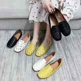 Breakj Shoes Women 2025 Summer New Large Square Head Shallow Flat Shoes Soft Soles Pregnant Women's Singles