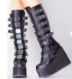 Women Motorcycle Boots Strange Style High Heels Platform Woman Over The Knee High Boots Party Club Platform Boots Platform