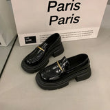 Jane Small Leather Shoes Women's 2024 New Spring And Autumn British Style Retro Thick Soles With A Big Head