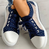 Women Flat Shoes Leisure Sexy Mesh Hollow Female Canvas Shoes Fashion All-Match Comfortable Lace Up Lady Casual