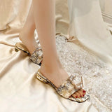 With Cool Slippers Women Wear Fashion Flat Out Women's Rhinestone Shoes Drag A Word Drag 2023 New