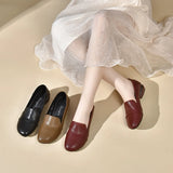 2024, Simple Temperament Low Heel Round Head Flat Shoes Women's Work Shoes Soft Skin Shallow Mouth Small Single Shoes Women's Four Seasons