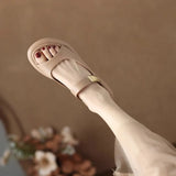 Breakj Female Summer Outside Wear 2023 New Flat Bottom Leisure Beach Shoe Cover Toe Sandals Fairy Wind Word